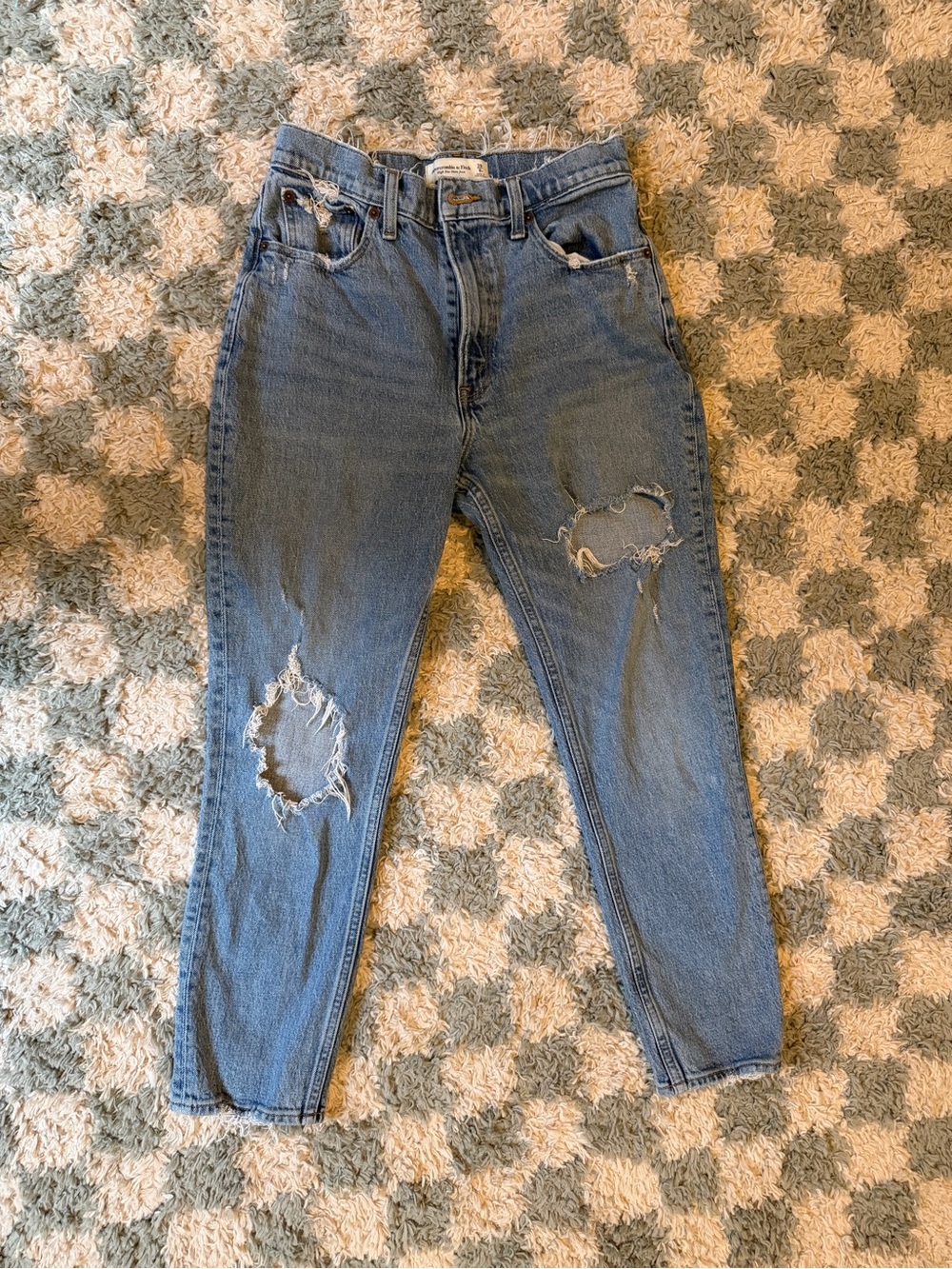 Women's Distressed Blue Denim Jeans